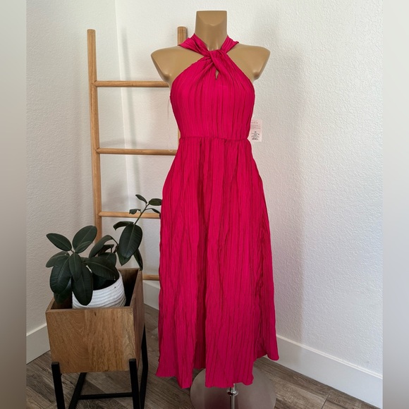 NWT Women's Halter Midi Dress - A New Day Hot Pink - Picture 8 of 8